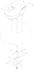 Motor And Blade Assembly Diagram and Parts List for 20367 400000000 - 407009442 Toro Lawn Mower