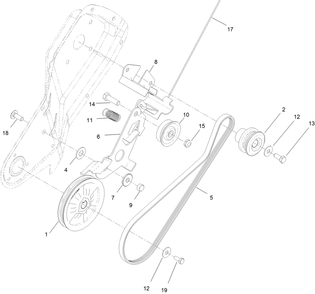 Belt And Drive Assembly Diagram and Parts List for 38474 400000000 - 412699999 Toro Snow Blower