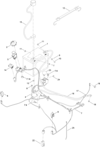 Electrical Assembly Diagram and Parts List for 74887 409378061 - 411455765 Toro Lawn Tractor