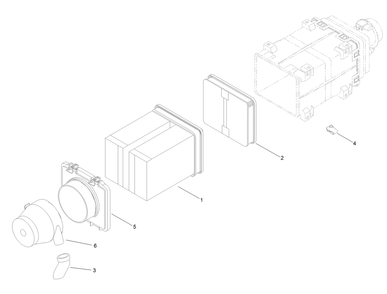 Air Cleaner Assembly No. 125-6545 Diagram and Parts List for 23823W 316000001 - 316999999 Toro Lawn Tractor Accessories