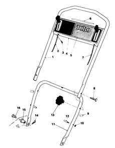 Handle Assembly Model 18010 Diagram and Parts List for 18005 2000001 - 2999999 Toro Lawn Mower