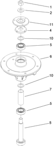 Spindle Assembly Diagram and Parts List for 74409TE (280000001-280999999)(2008) Toro Lawn Mower