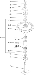 Spindle Assembly Diagram and Parts List for 74274 (270000001-270999999)(2007) Toro Lawn Mower