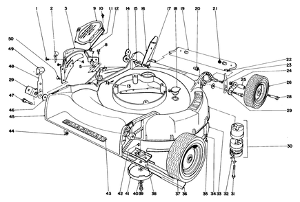 Housing Assembly Diagram and Parts List for 18070 2000001 - 2999999 Toro Lawn Mower
