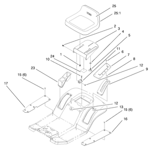 Seat Assembly Diagram and Parts List for 71196 8900001 - 8999999 Toro Lawn Tractor