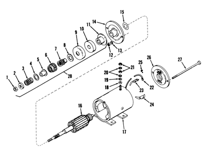 Model 29965 Starter Motor Assembly (Electric) Diagram and Parts List for 57204 0000001 - 0999999 Toro Lawn Tractor