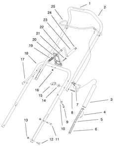 Handle Assembly Diagram and Parts List for 38424 9900001 - 9999999 Toro Snow Blower