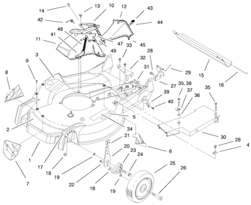 Housing Assembly Diagram and Parts List for 20482 790000001 - 799999999 Toro Lawn Mower