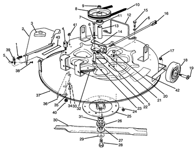 Cutting Unit Assembly Diagram and Parts List for 70060 49000001 - 49999999 Toro Lawn Tractor