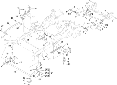 Deck Lift Assembly Diagram and Parts List for 74901 (313000001-313999999)(2013) Toro Lawn Mower