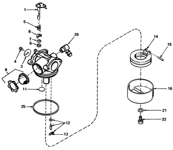 Carburetor No. 632050 Diagram and Parts List for 20752 9000001 - 9999999 Toro Lawn Mower