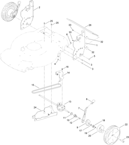 Rear Wheel And Height-Of-Cut Assembly Diagram and Parts List for 21773 411000000 - 412999999 Toro Lawn Mower