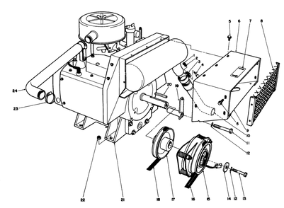 Engine Assembly Diagram and Parts List for 30754 0000001 - 0999999 Toro Lawn Tractor
