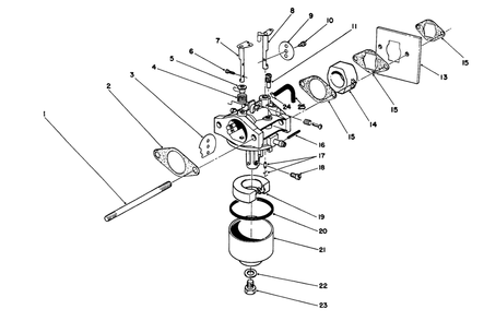 Carburetor Assembly (Engine Model No. 47pm1-2)(Serial No. 2000001-2005000) Diagram and Parts List for 20329 2000001 - 2999999 Toro Lawn Mower