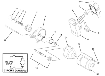 Starter Motor Assembly Diagram and Parts List for 38170 4900001 - 4999999 Toro Snow Blower