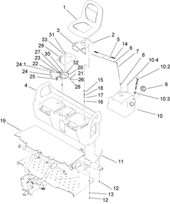 Seat Base Assembly Diagram and Parts List for 12004TC 270000001 - 270999999 Toro Lawn Tractor