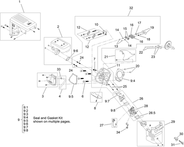 Engine Assembly No. 3 Diagram and Parts List for 38830 409000000 - 411999999 Toro Snow Blower