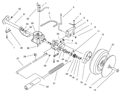 Rear Axle Assembly Diagram and Parts List for 20808 7900001 - 7999999 Toro Lawn Mower