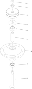 Spindle Assembly No. 117-7636 Diagram and Parts List for 74536TE 413000000 - 417999999 Toro Lawn Tractor