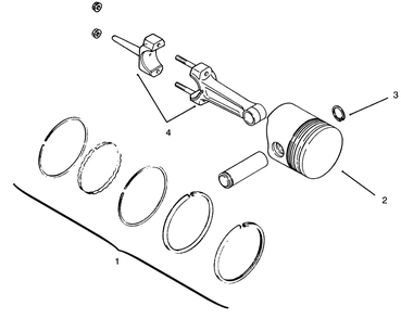 Piston And Rings Diagram and Parts List for 73400 6900001 - 6999999 Toro Lawn Tractor