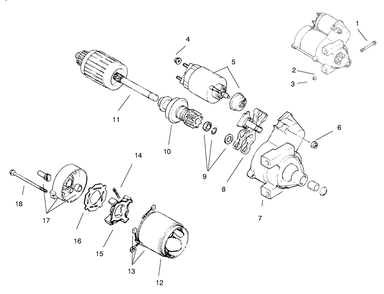 Starting System Diagram and Parts List for 74160 790001 - 799999 Toro Lawn Tractor