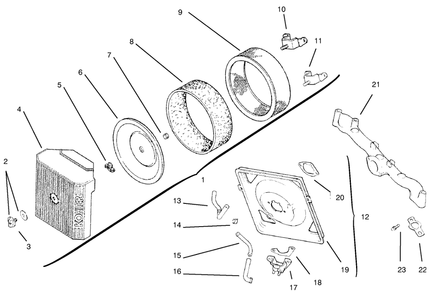 Air Intake/Filtration Diagram and Parts List for 72102 7900001 - 7999999 Toro Lawn Tractor
