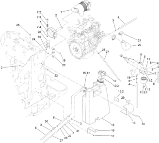 Fuel Tank And Air Filter Assembly Diagram and Parts List for 22337CP 410400000 - 999999999 Toro Lawn Tractor Accessories