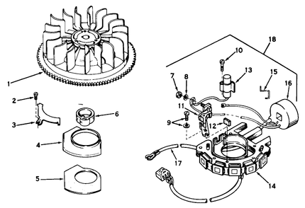 Magneto No. 610766 Assembly Diagram and Parts List for 55150 9000001 - 9999999 Toro Lawn Tractor