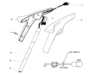 Handle Assembly Diagram and Parts List for 51225 2000001 - 2999999 Toro Trimmer