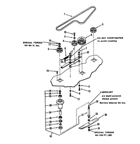 Spindle & Blade Assembly Diagram and Parts List for 05-36MR05 1000001 - 1999999 Toro Lawn Mower