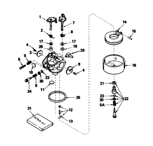 Carburetor No. 632238 (Models 56123 & 56127) Diagram and Parts List for 56123 9000001 - 9999999 Toro Lawn Tractor