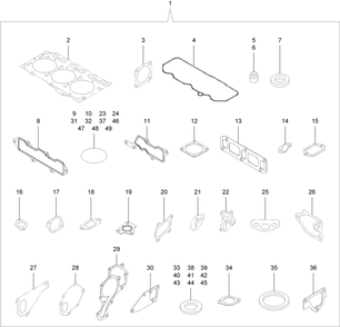 Part Location Diagram of 127-3854 Toro Gasket Kit