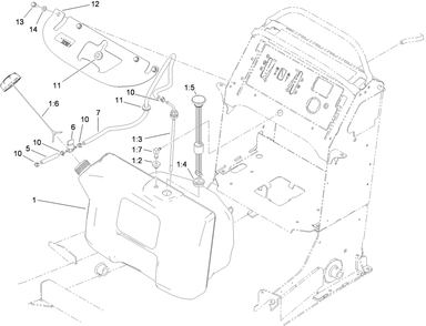 Fuel Tank Assembly Diagram and Parts List for 79548 (310000001-310999999)(2010) Toro Lawn Mower