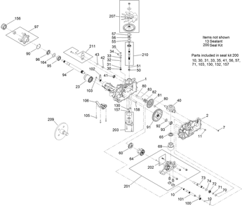 Lh Transaxle Assembly Diagram and Parts List for 74142TE (316000001-316999999)(2016) Toro Lawn Mower