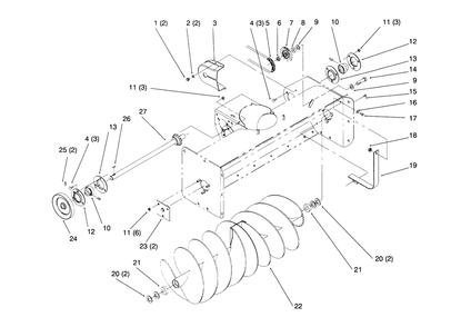 Auger Diagram and Parts List for 79262 5900001 - 5999999 Toro Lawn Tractor