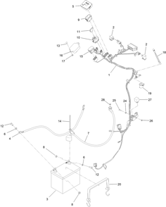 Electrical Assembly Diagram and Parts List for 72517 400000000 - 414499999 Toro Lawn Mower