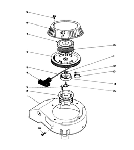 Recoil Assembly Diagram and Parts List for 16202C 6000001 - 6999999 Toro Lawn Mower