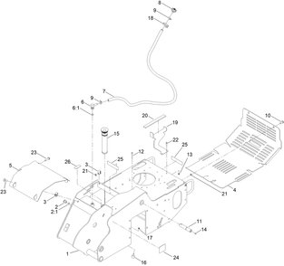 Frame Assembly Diagram and Parts List for 23208G 410480000 - 412599999 Toro Stump Grinder