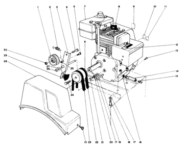 Engine Assembly Diagram and Parts List for 38056C 9000001 - 9999999 Toro Snow Blower