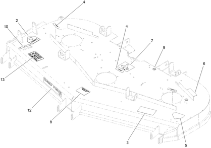 Deck Decal Assembly Diagram and Parts List for 74274 (312000001-312999999)(2012) Toro Lawn Mower