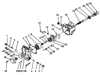 Hydraulic Pump Assembly No. 82-8220 Diagram and Parts List for 30185 20000001 - 29999999 Toro Lawn Tractor Accessories