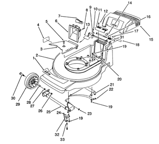 Housing Assembly Diagram and Parts List for 20920 0000001 - 0999999 Toro Lawn Mower