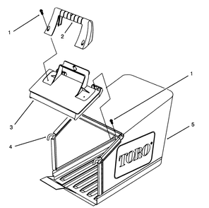 Grass Bag Assembly Diagram and Parts List for 20801BC 4900001 - 4999999 Toro Lawn Mower