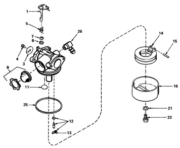 Carburetor No. 632050 Diagram and Parts List for 20758 2000001 - 2999999 Toro Lawn Mower