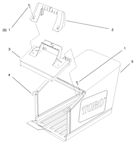 Grass Bag Assembly Diagram and Parts List for 20808 9900001 - 9999999 Toro Lawn Mower