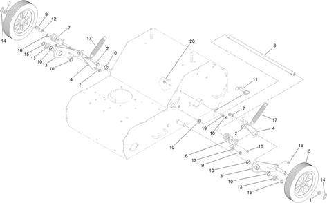 Wheel Assembly Diagram and Parts List for 33516 (315000001-315999999)(2015) Toro Aerator