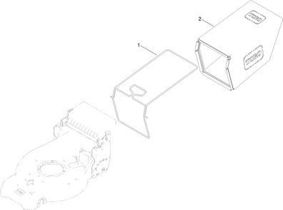 Grass Bag Assembly Diagram and Parts List for 21695 400000000 - 999999999 Toro Lawn Mower
