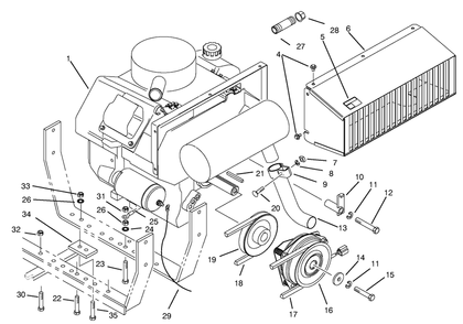 Engine Assembly Diagram and Parts List for 30612 990001 - 999999 Toro Lawn Tractor