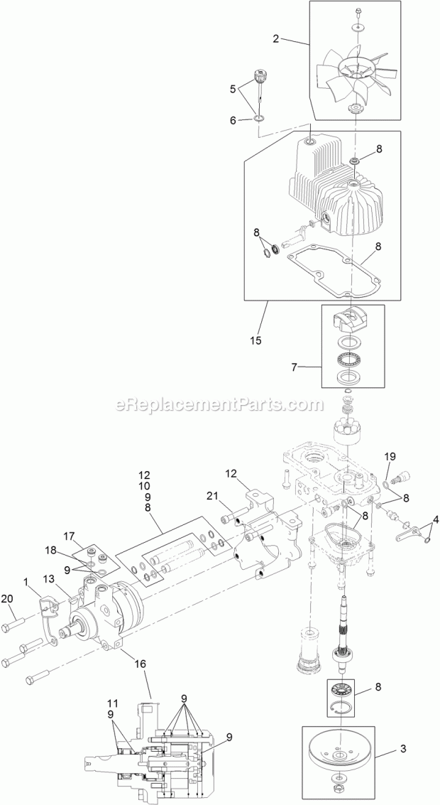 Lh Hydro Assembly No. 116-6415 Diagram and Parts List for 74942TE 314000001-314999999 Toro Lawn Mower