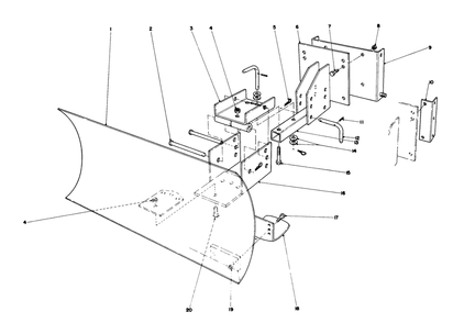 Grader Blade Assembly (Model No. 59099)(Optional) Diagram and Parts List for 38090 4000001 - 4999999 Toro Snow Blower